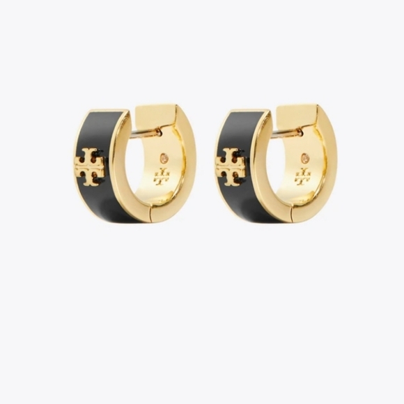 Tory Burch Jewelry - Tory Bruch ICON ENAMEL HUGGIE EARRINGS